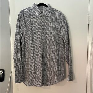 NWT- Express Black and White Casual Button Down Shirt